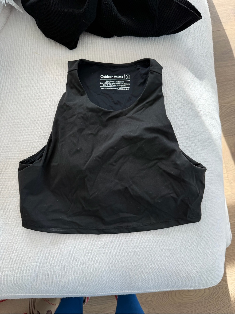 Outdoor Voices Black Cropped Performance Tank